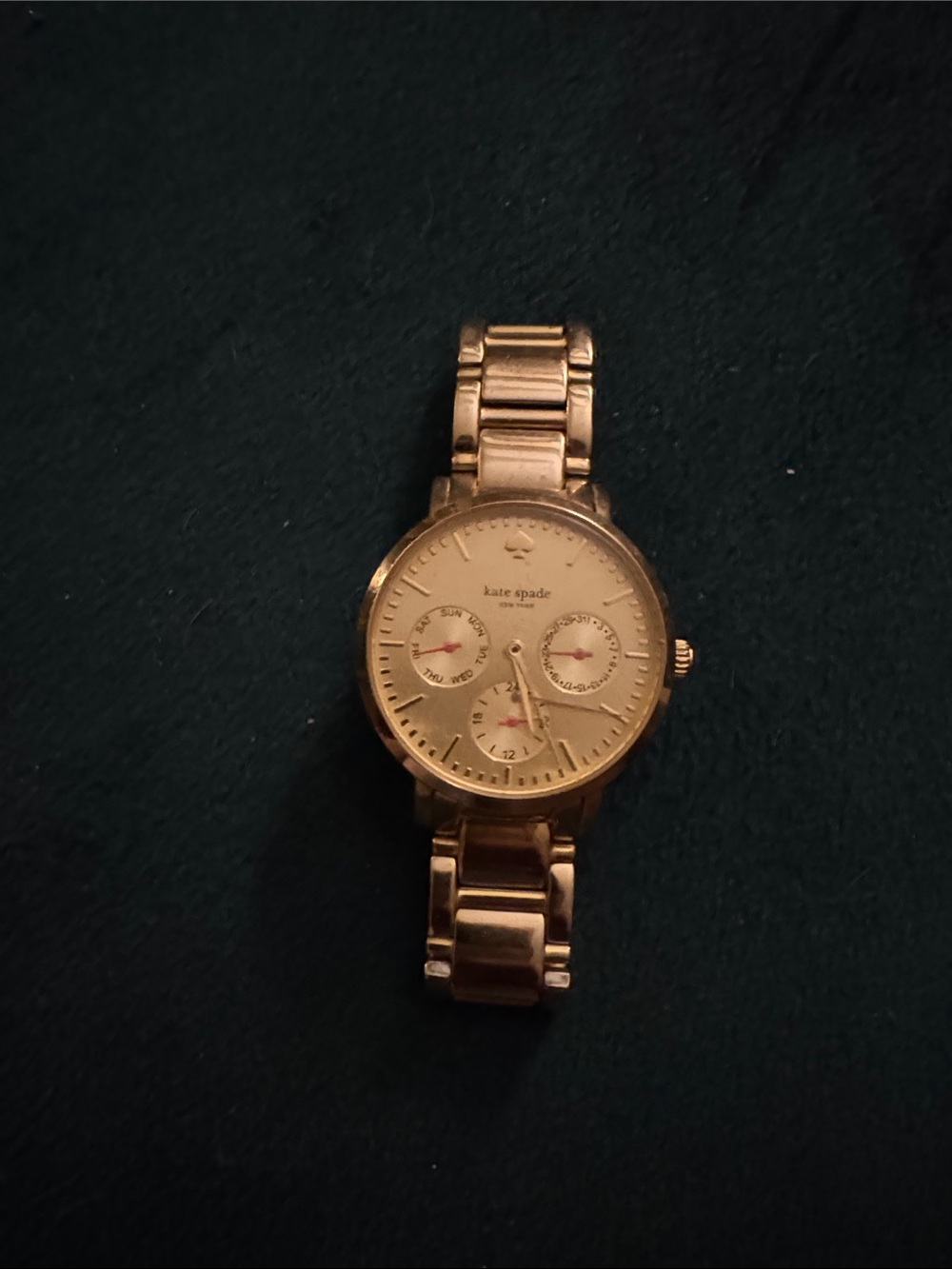 kate spade Gold-Tone Round Dial Women's Bracelet Watch Small Wrist